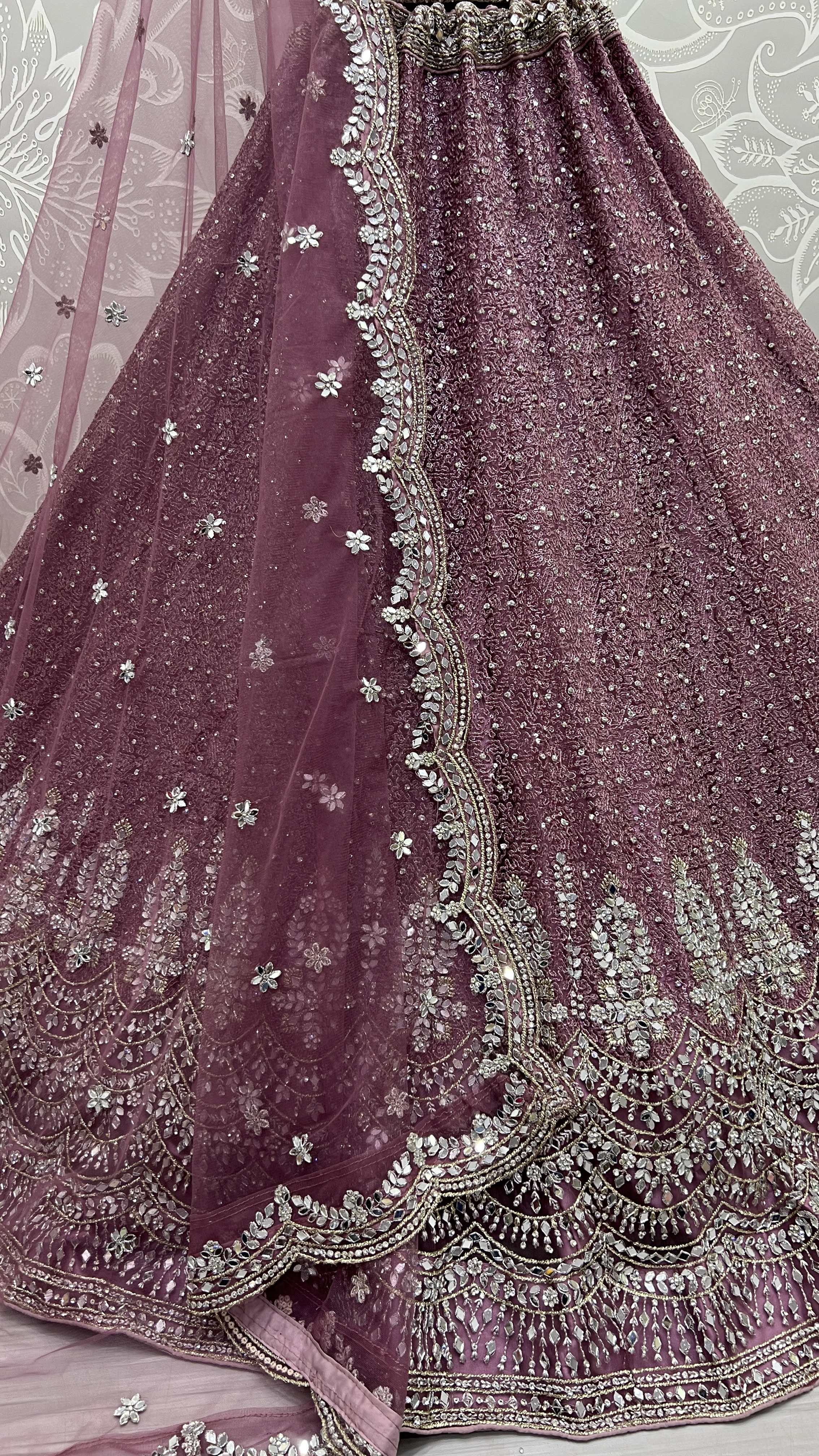 Pink Net Wedding Lehenga Choli